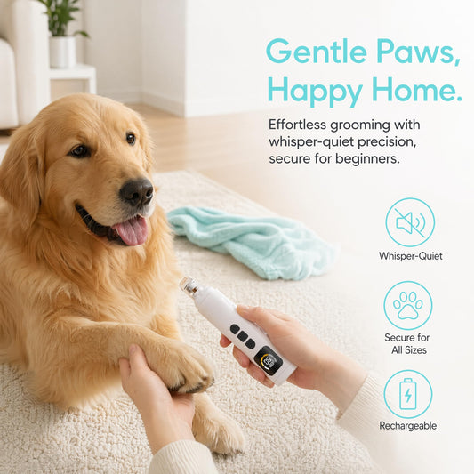 Dog Nail Grinder Quiet Pet Trimmer For Dogs And Cats 6 Speeds Dual