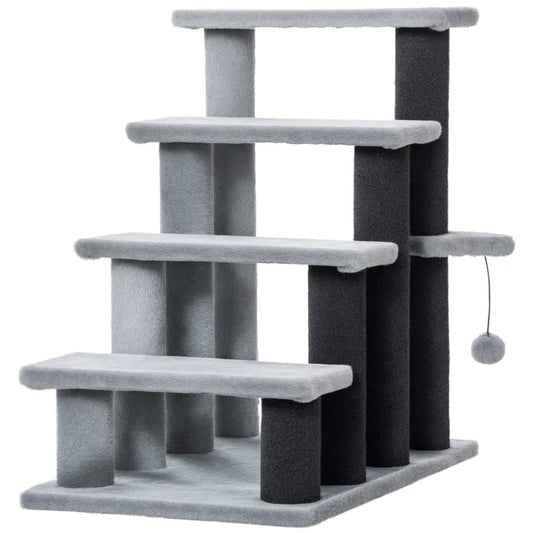 Cat Tree Tower Stair Steps With Scratching Post Hanging Play Ball
