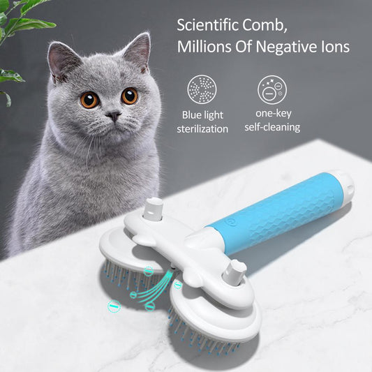 Pet Cat Brush Dog Slicker Double-headed Negative Ion One-button