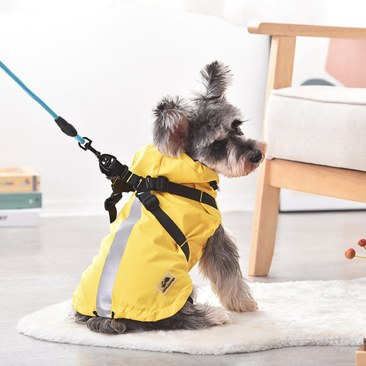 Raincoat Windbreaker Pet Chest Back Waterproof Snowproof Pet Dog