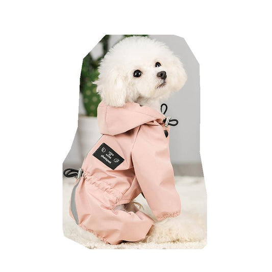 Waterproof Mesh Breathable Sweat-absorbent Reflective Dog Raincoat