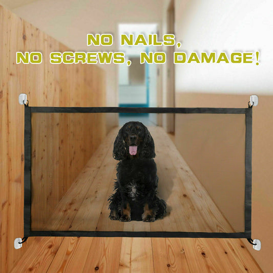 Pets Dog Cat Baby Safety Gate Mesh Fence Magic Portable Guard Net