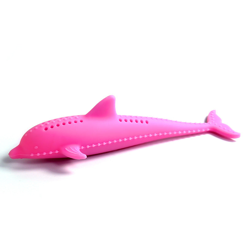 Cat Toothbrush Toy Silicone Fish Bite Molar Rod