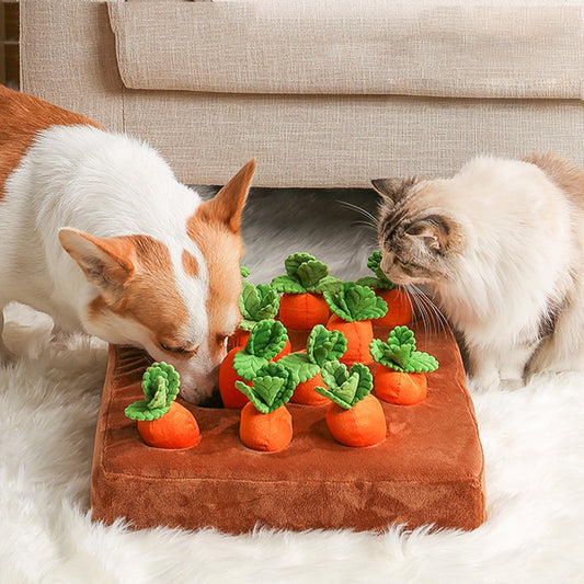Pet Dog Toys Carrot Plush Toy Vegetable Chew For Dogs Snuffle Mat