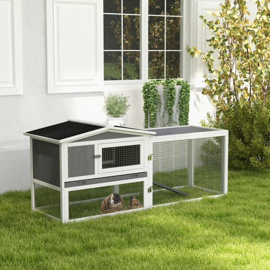 Hutch 2-story Bunny Cage Guinea Pig Indoor Outdoor Small Animal