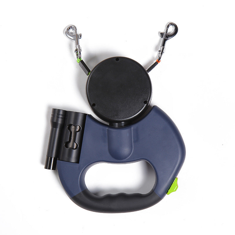 Retractable Dog Leash For Small Dogs Reflective Dual Pet Lead 360