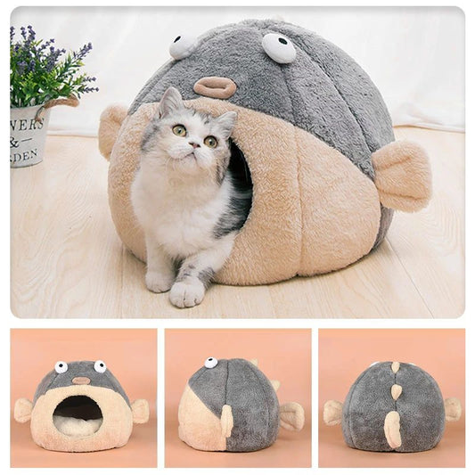 Cute Animal Cat Accessory Furniture Balloonfish-shaped Pet Mats