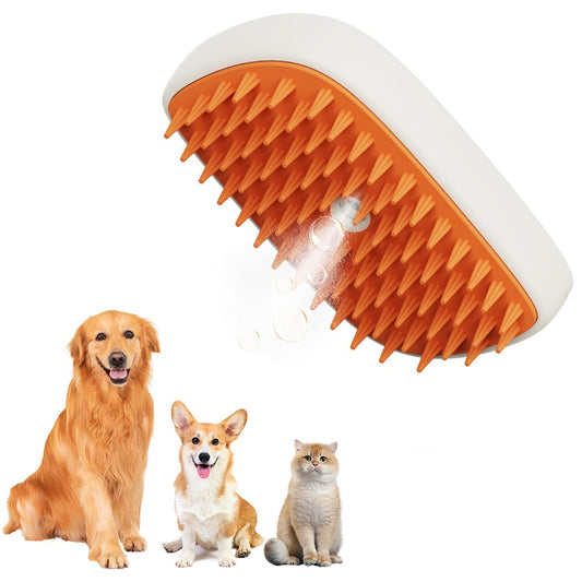 USB Rechargeable Pets Steam Brush Spray Massage Comb Pet Grooming