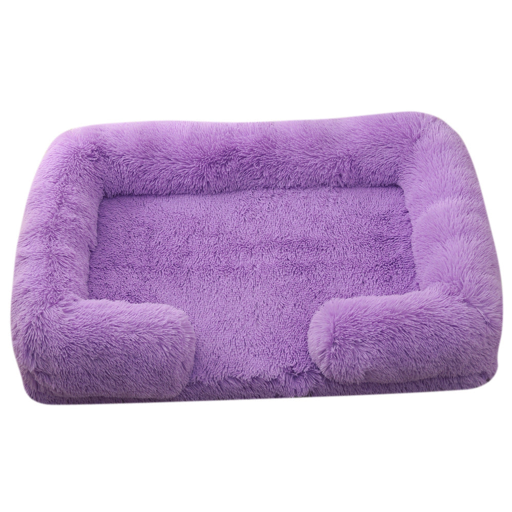 Plush Round Pet Bed Dog Winter