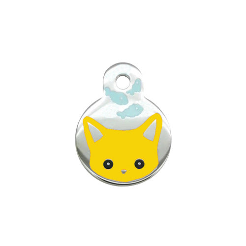 Pet Dog Brand Cute Cartoon Cat And Fish Printed Necklace Pendant