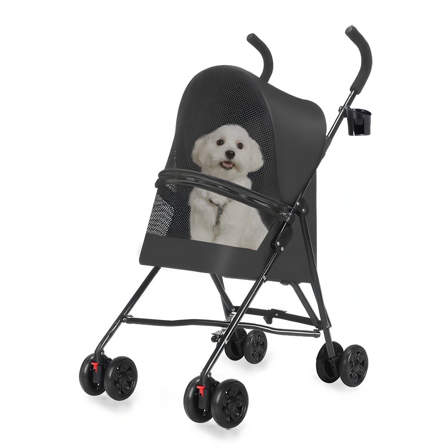 Pet Stroller For Small Dogs Cats With Mesh Ventilation Lightweight