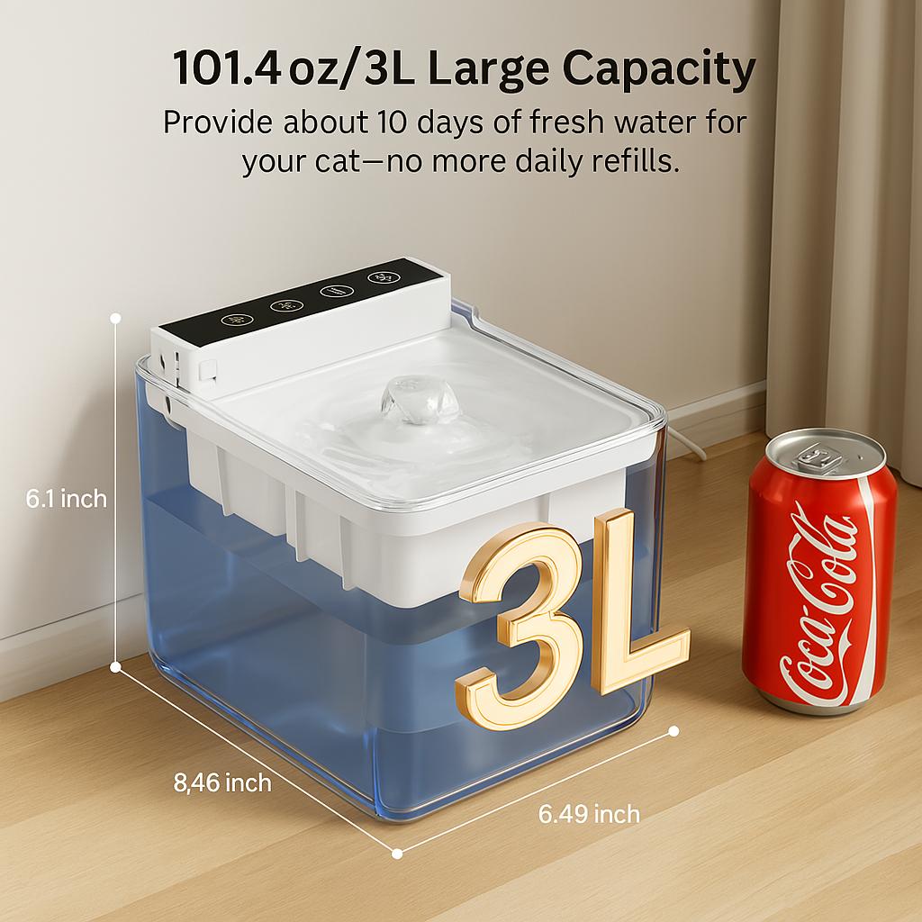 Wired Automatic Pet Fountain Dog Water Dispenser Sensing Function
