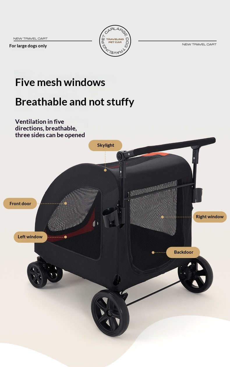 Foldable Pet Stroller For Multi Cats And Large Dogs Lightweight