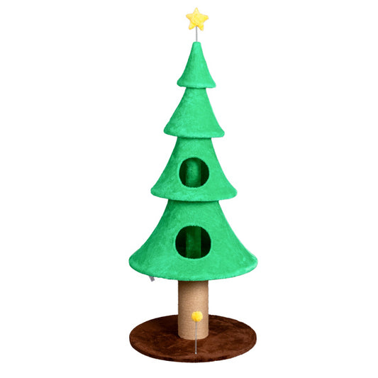 59in Large Tall Christmas Tree Cat Tower With 2 Condos Scratching