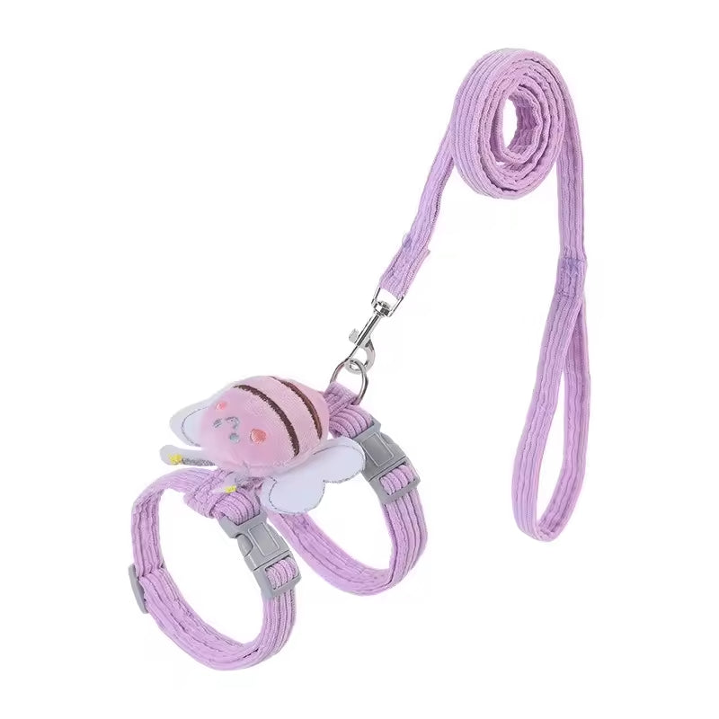 Kitten Harness Vest With Wing Decoration Strap Set For Cats And