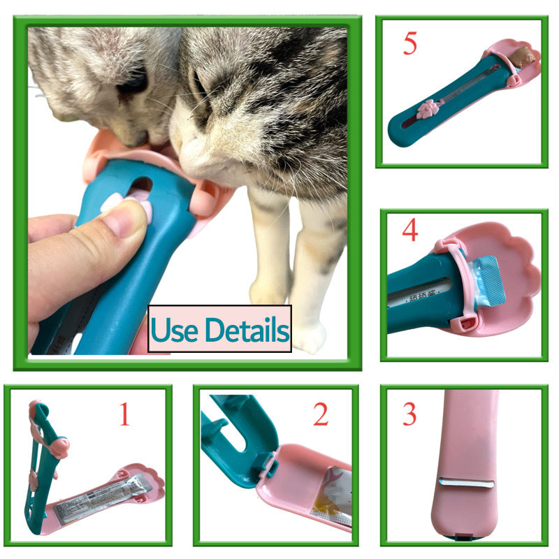 Pet Feed Spoon Snack Extrusion Food Scoop Cat Treat Bars Squeezer