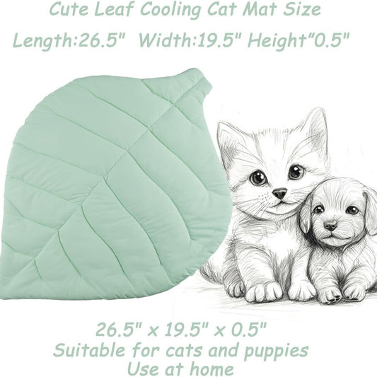 Cat Cooling Mat Leaf Bed Comfortable Soft Fabric Breathable Cozy