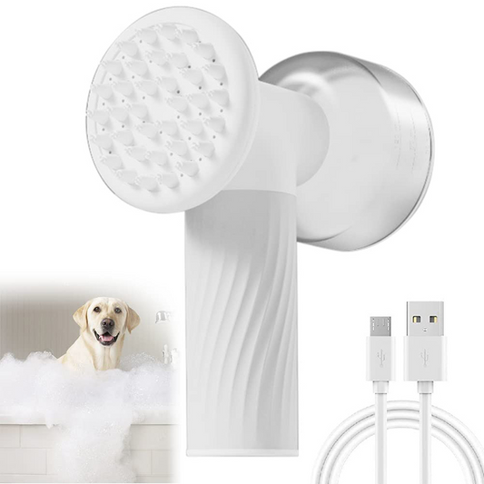 Automatic Foaming Dog Cat Bath Brush Shampoo With Soap Dispenser