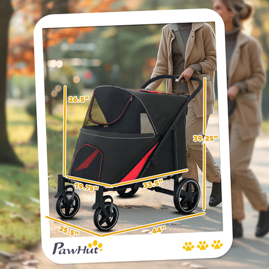 One-click Foldable Dog Stroller For M L Dogs Pet Black