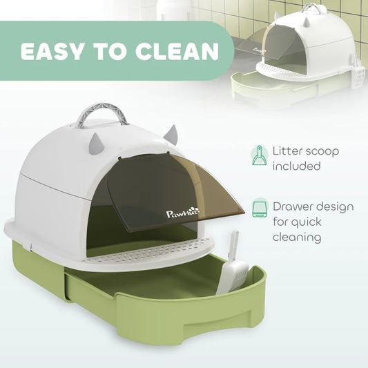 Covered Cat Litter Box With Lid Scoop Deodorizing Bags For Odor