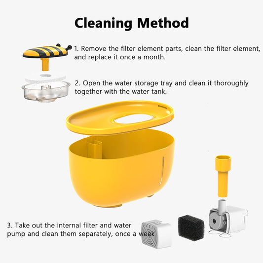 Cat Water Fountain Auto Filter USB Electric Mute Drinker Bowl