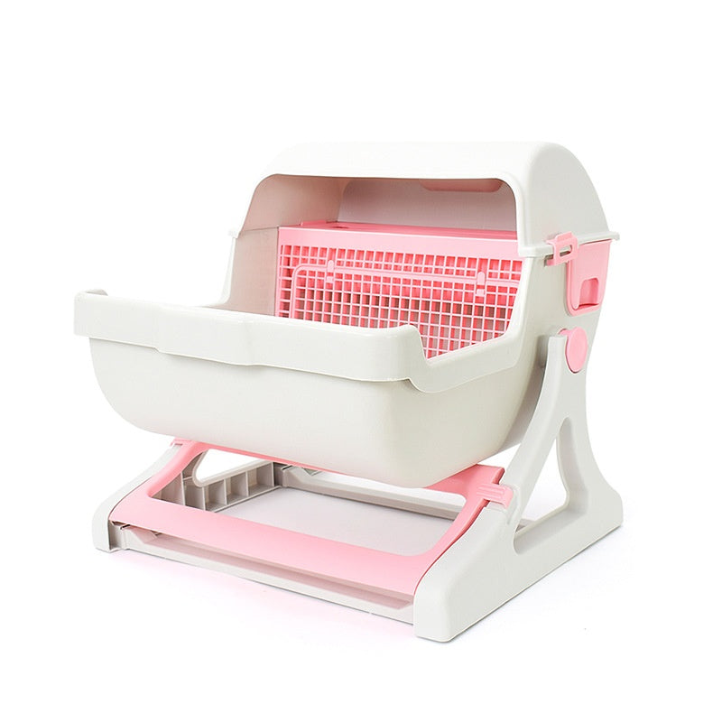 Open Tilting Cat Toilet Extra Large Semi-automatic Litter Box