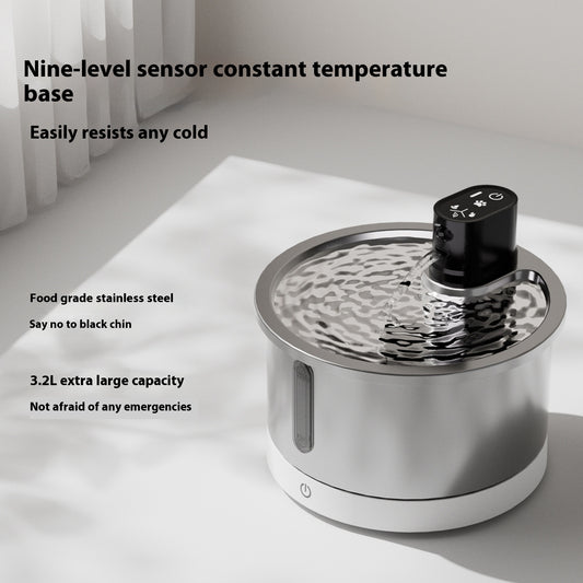 Cat Water Fountain Stainless Steel Constant Temperature Heating
