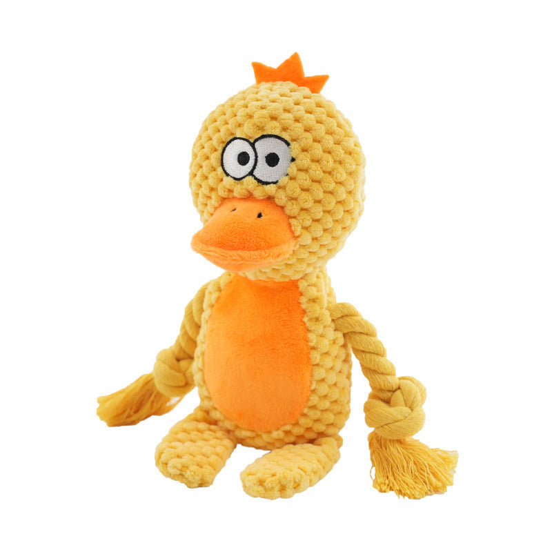 Pet Plush Sound Cotton Rope Toys Interactive Tug Of War Training