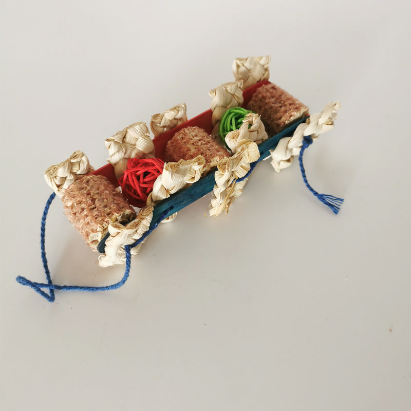 Creative Parrot Corn Cob Bite String Wooden Toy