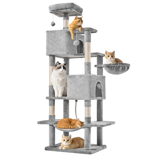 66 Inch Cat Tree Tower Large Multi-cat Climbing Extended Platform
