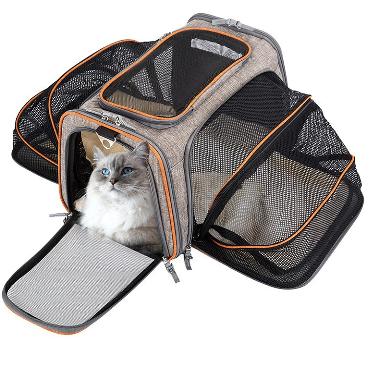 Carrier For Cat Pet Airline Approved Expandable Foldable Soft Dog