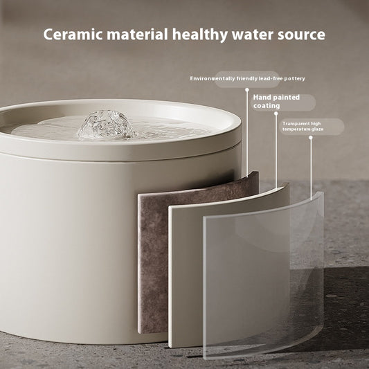 Cat Automatic Water Dispenser Flow Mute Circulating Filter Ceramic