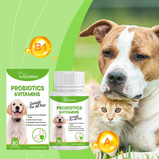 Pet Probiotics Vitamin Tablets For Dogs Cats Gut Health Supplement