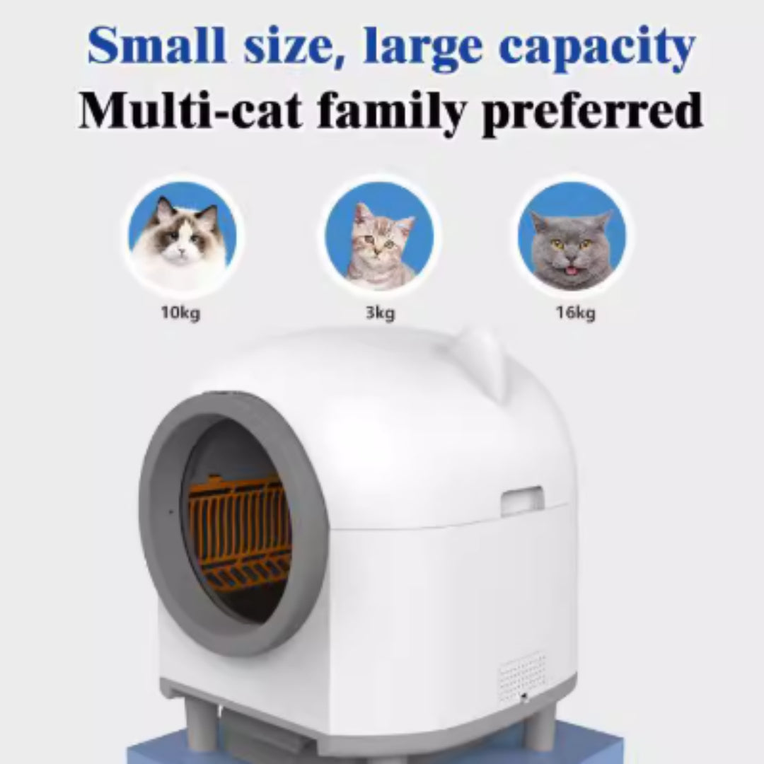 Fully Enclosed Automatic Cat Litter Box With Cleaning Function
