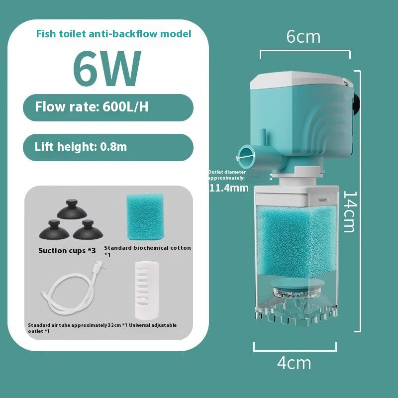 Anti-backflow Filter Aerating Fish Tank Built-in