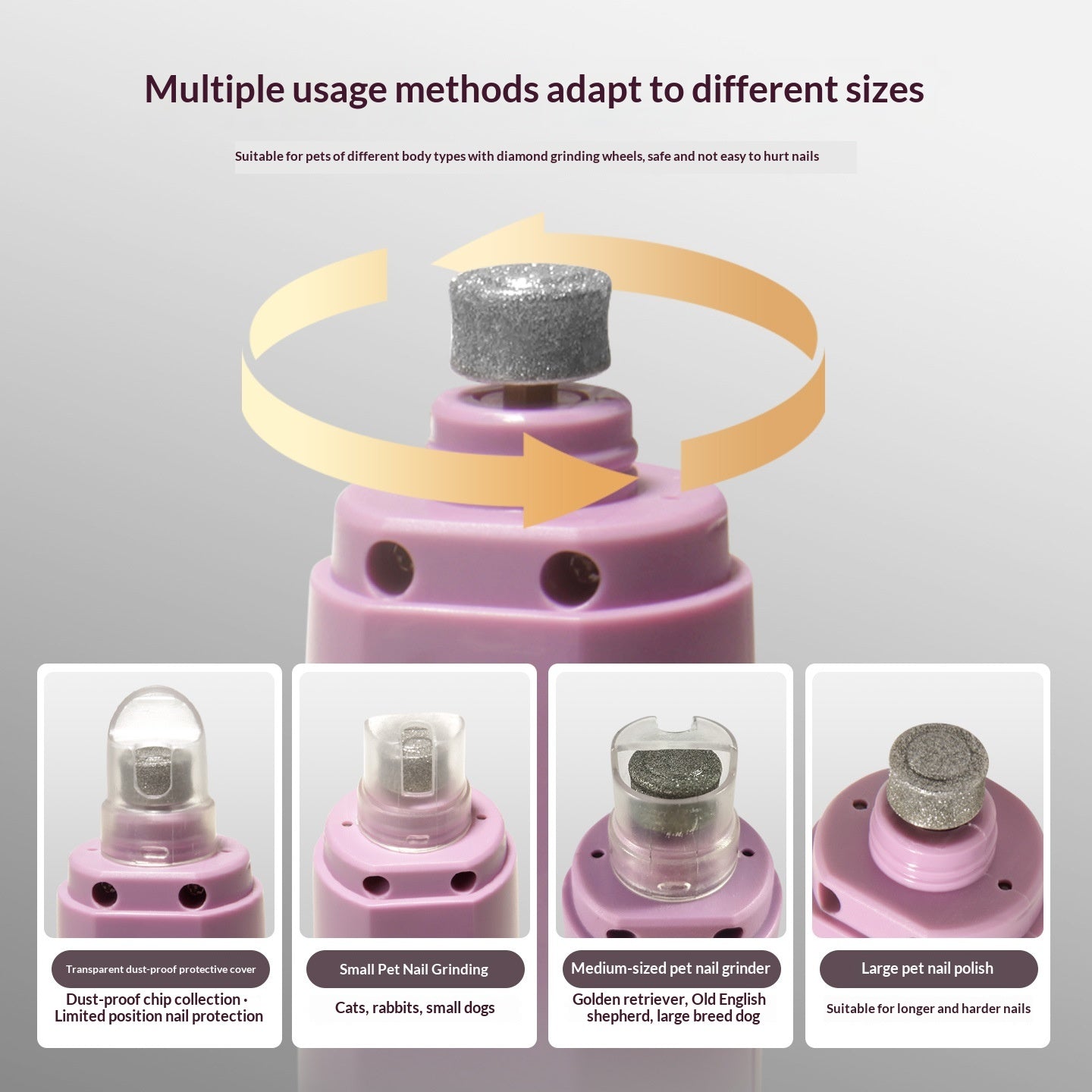 Pet Nail Grinder Rechargeable With Six-speed Adjustment