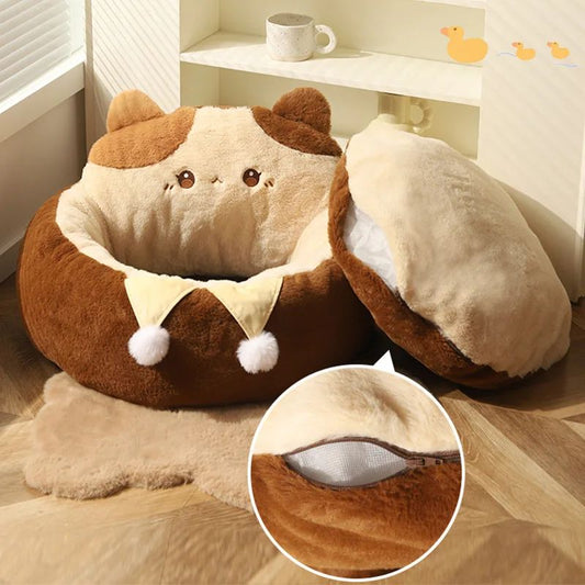 Cats Sofa Dogs Bed Round Cat Pad Mattress Winter Warm Deep Sleep