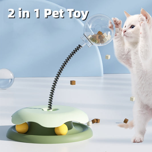 Cat Leakage Food 2-in-1 Toys Turntable Ball Kitten Funny Training