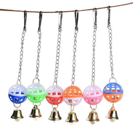 Bird Toy With Bells Two-tone Bell Pendant Parrot Sound Making
