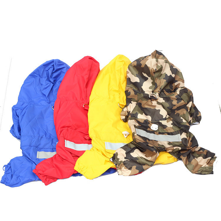 Pet Raincoat Dog Four-leg Hooded