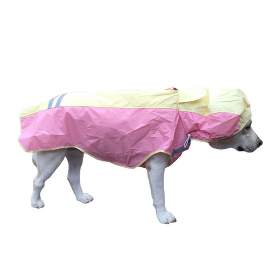 Big Dog Cloak Raincoat With Reflective Strips Husky Pug Pet