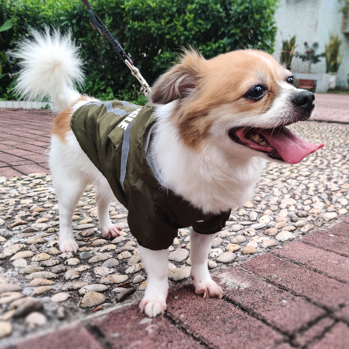 Pet Raincoat Reflective Strips Hooded Dog Clothes Waterproof
