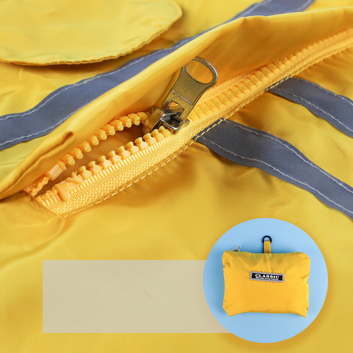 Pet Raincoat Reflective Strips Hooded Dog Clothes Waterproof