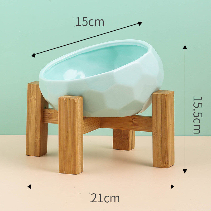 Pet Supplies Bowl Ceramic Cat Dog Oblique Mouth