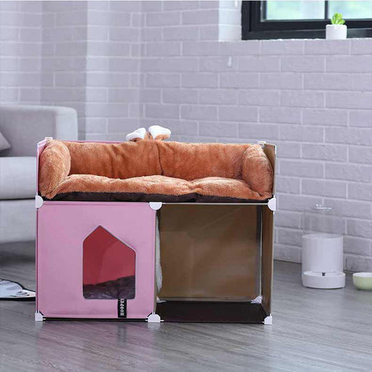 Warm Cat House Double Villa Fully Enclosed