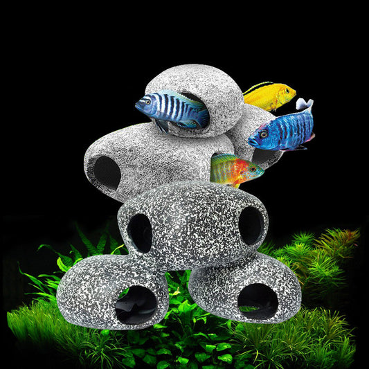 Aquarium Decorative Stone Decorations Ponds Ceramic Shrimp Farms