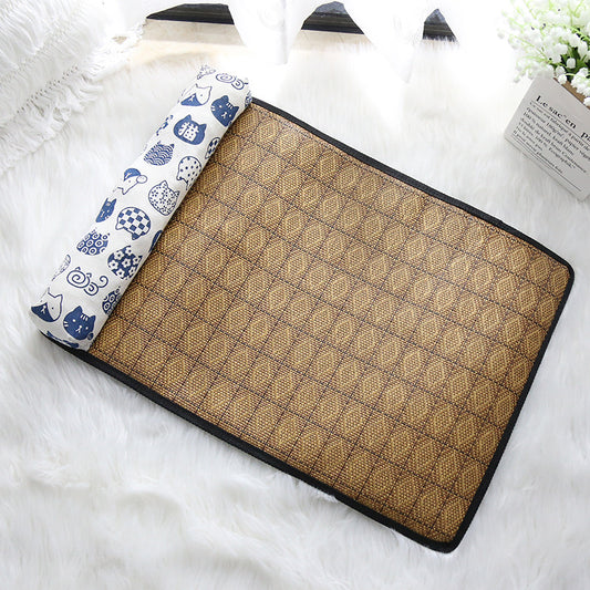 Summer Rattan Pet Mat Pillow Cushion Cooling Catmat Ice Pad