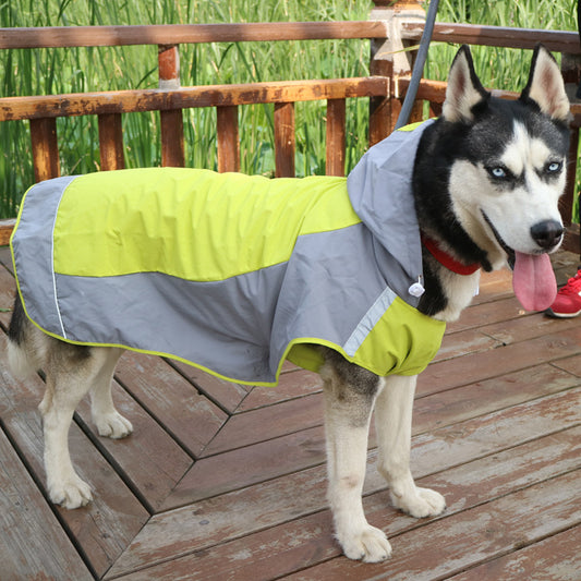 Color Block Cloak Big Dog Raincoat Outdoor Breathable Jacket
