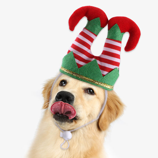 Pet Christmas Funny Striped Clown Hat Dog Ornaments Supplies