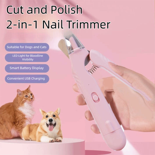 2-in-1 Pet Nail Clippers With LED Light Dog Cat Special Blood Line